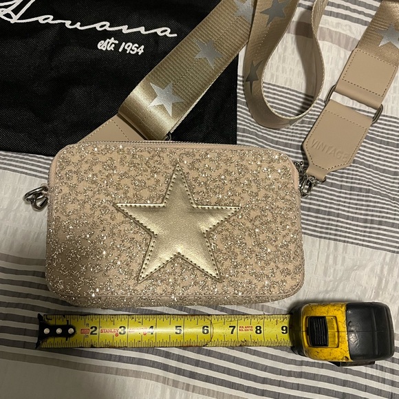 EUC* Gold Glitter Vintage Havana Crossbody Purse - Picture 7 of 9